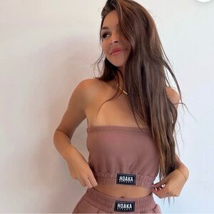 Hoaka Women's Tan Tube Crop Top